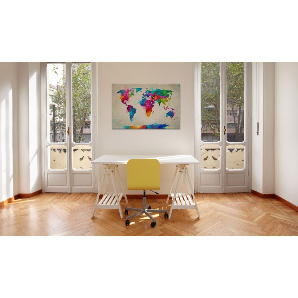 marque generique - 90x60 Tableau Cartes du monde Joli Map of the world - Tableaux, peintures
