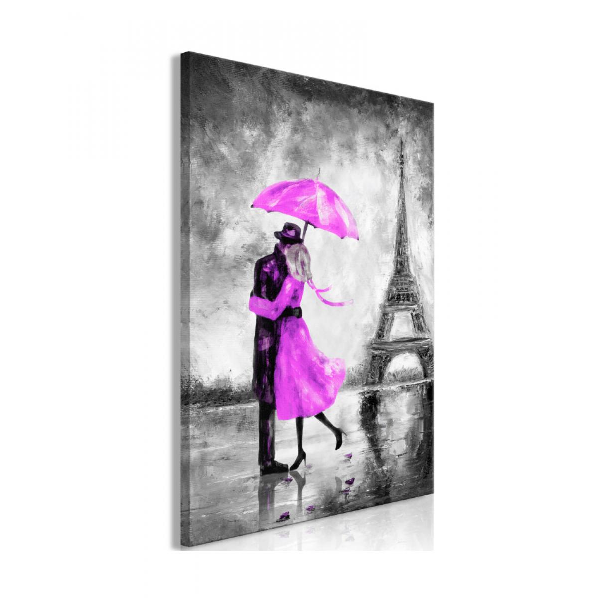 Artgeist - Tableau - Paris Fog (1 Part) Vertical Pink 80x120 - Tableaux, peintures