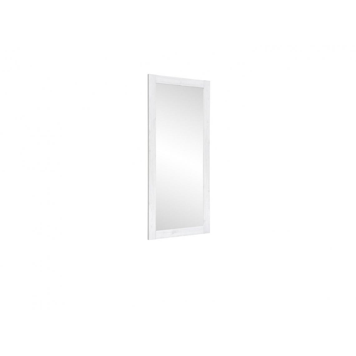 Hucoco - PORTOS - Miroir pour salon chambre couloir - Style scandinave - 116 x 51 x 2 cm - Bordure simple - Grand miroir - Blanc - Miroirs