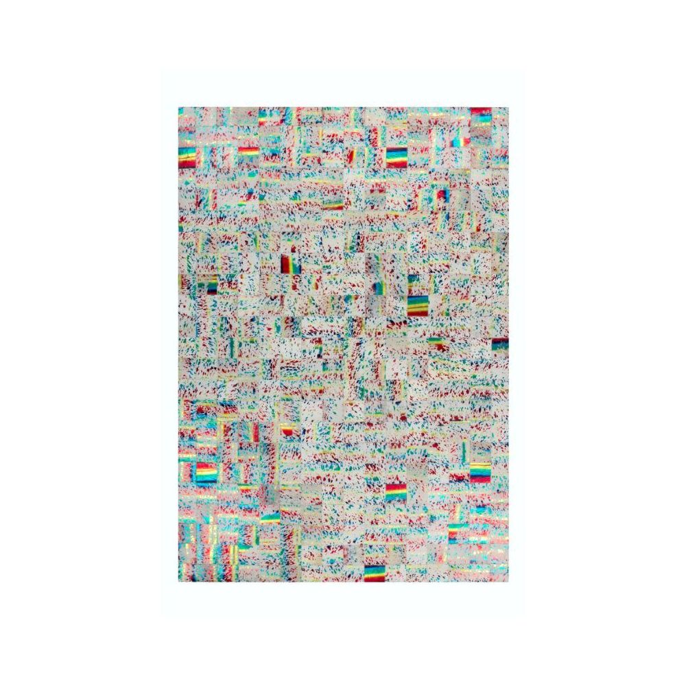 Paris Prix - Tapis en Cuir Effet Métallique ""Rocket"" Multicolore - 200 x 290 cm - Tapis