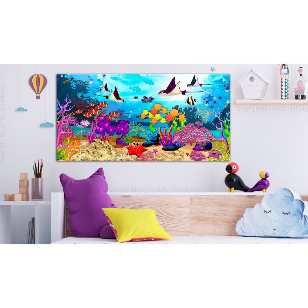 marque generique - 120x60 Tableau Pour enfants Splendide Underwater Fun (1 Part) Wide - Tableaux, peintures