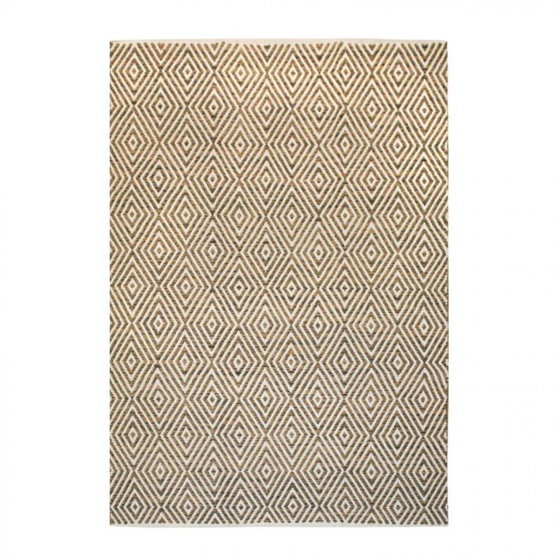 Paris Prix - Tapis Géométrique Fait Main Aperitif Beige & Marron 80 x 150 cm - Tapis