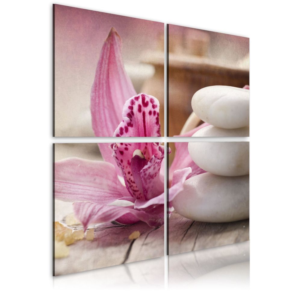Artgeist - Tableau - Orchidée et zen 40x40 - Tableaux, peintures