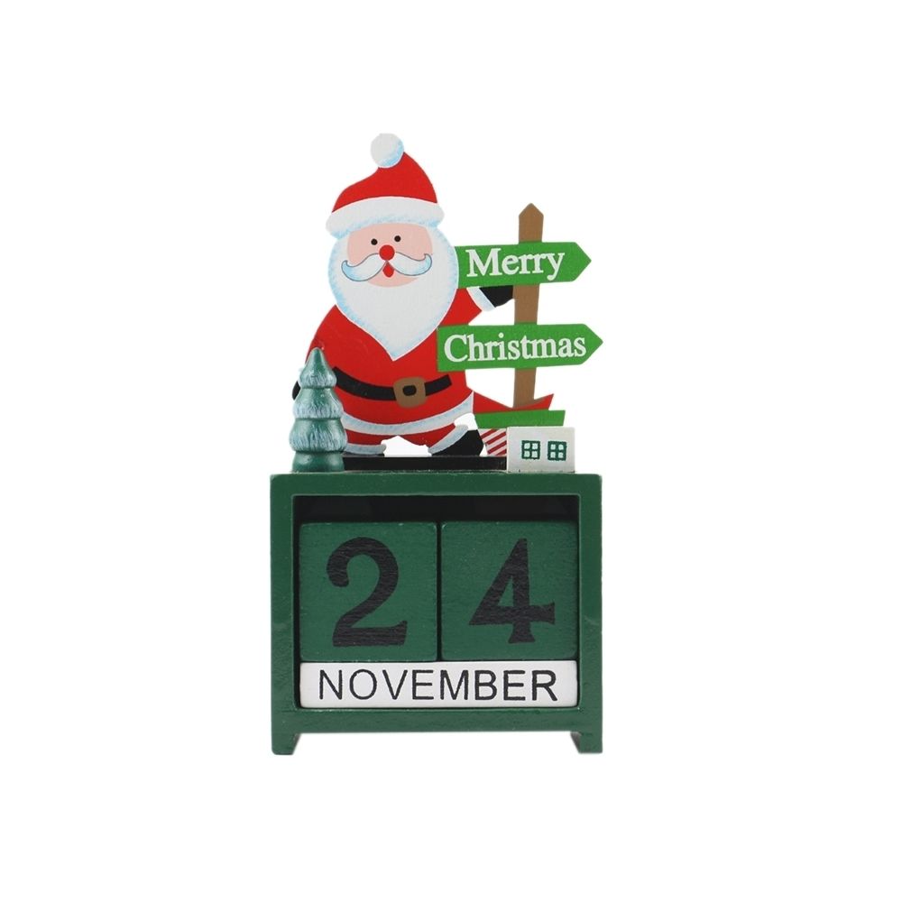 Wewoo - Ornements de noël Boîte de calendrier en bois d'orignal du père de décoration de bureau créatif de Noël, livraison aléatoire de style - Décorations de Noël