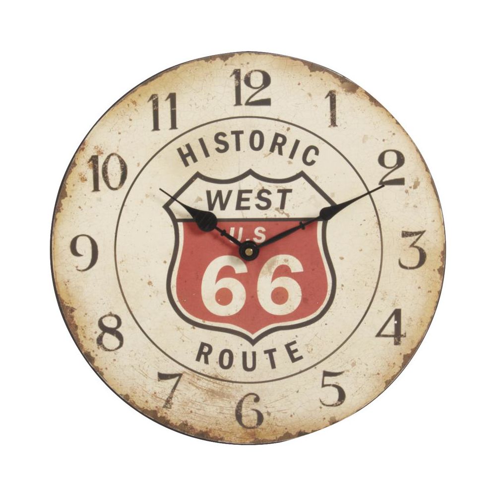 Aubry Gaspard - Pendule en bois vieilli Route 66 - Horloges, pendules