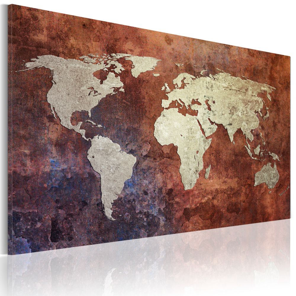 Bimago - Tableau - Carte du monde dorée - Décoration, image, art | Cartes du monde | - Tableaux, peintures