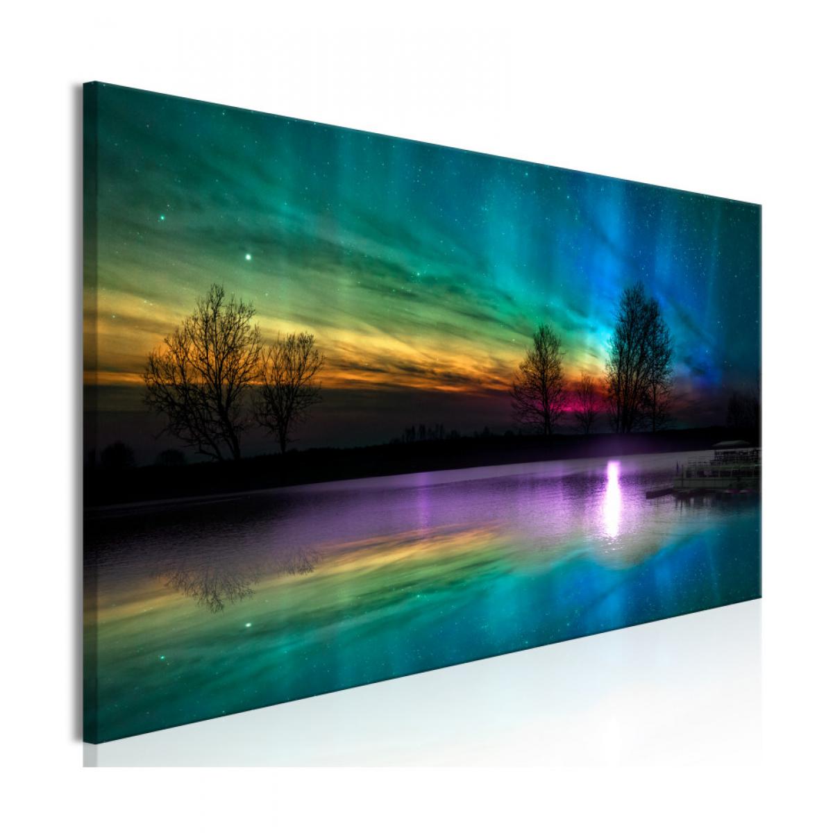 Artgeist - Tableau - Rainbow Aurora (1 Part) Narrow 150x50 - Tableaux, peintures