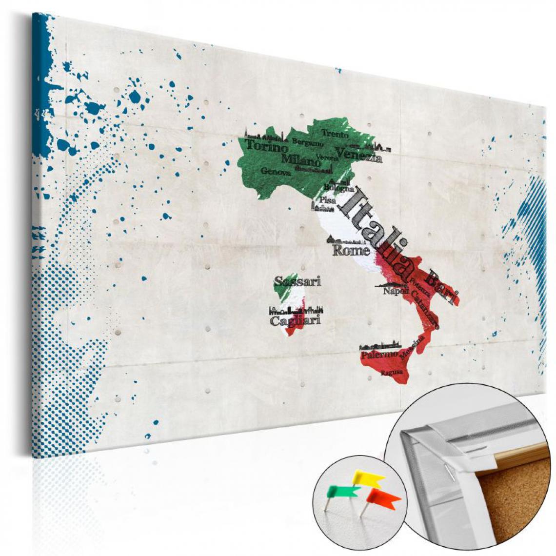 Artgeist - Tableau en liège - Italy [Cork Map] .Taille : 60x40 - Tableaux, peintures