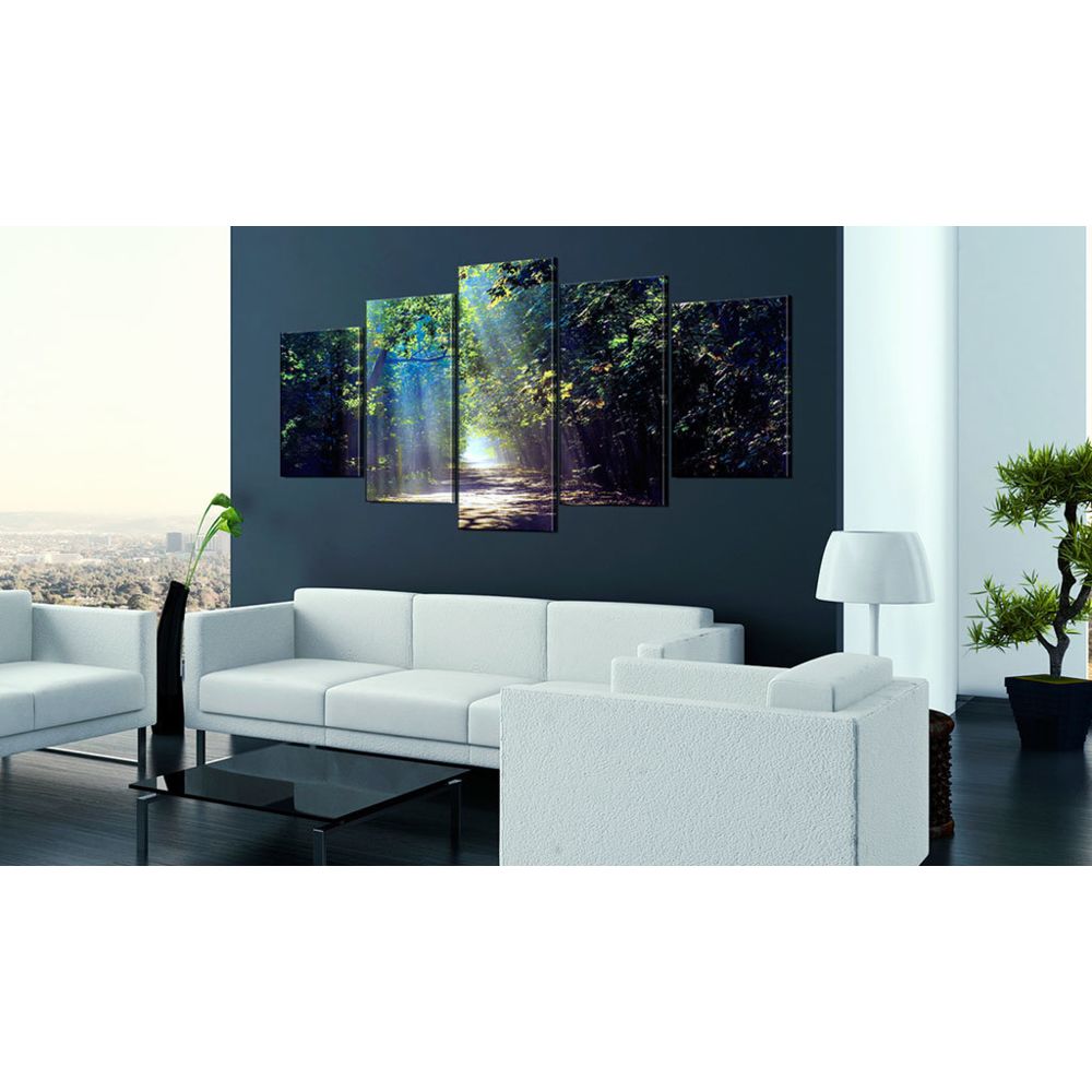 marque generique - 100x50 Tableau Forêt Paysages Splendide Sunny Forest Path - Tableaux, peintures