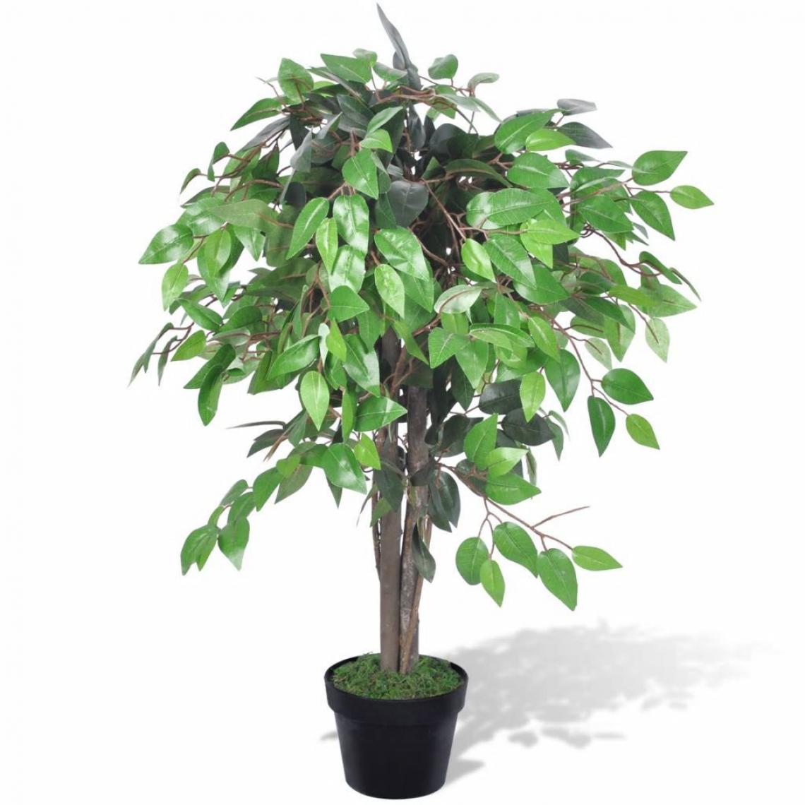 Decoshop26 - Palmier artificiel plastique avec pot 90 cm vert DEC021891 - Plantes et fleurs artificielles