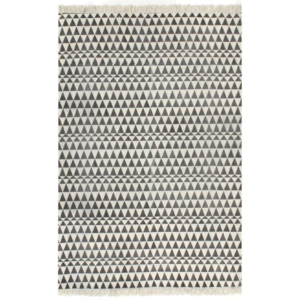 marque generique - Icaverne - Petits tapis ligne Tapis Kilim Coton 120 x 180 cm avec motif noir/blanc - Tapis