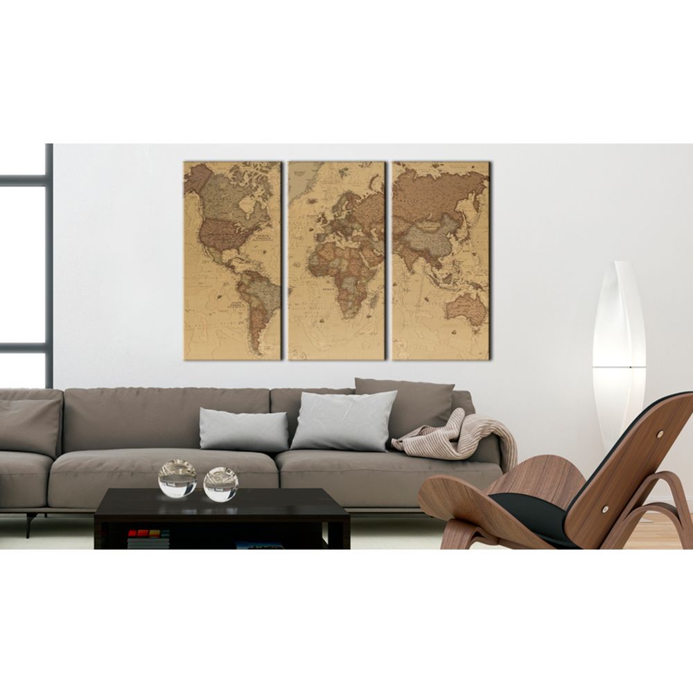 marque generique - 90x60 Tableau Cartes du monde Chic Stylish World Map - Tableaux, peintures