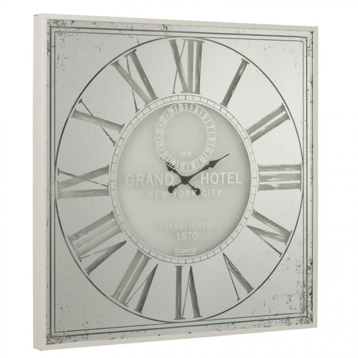 Paris Prix - Horloge Murale en Métal Carrée 100cm Blanc - Horloges, pendules