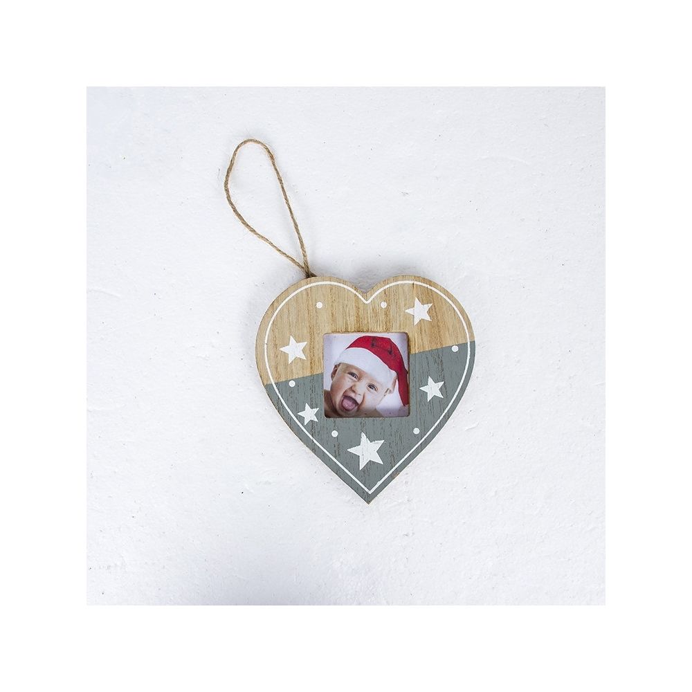 Wewoo - 2 pcs photo de noël cadre de créatif pendentif décoration arbre de pendentifspécification amour gris - Décorations de Noël