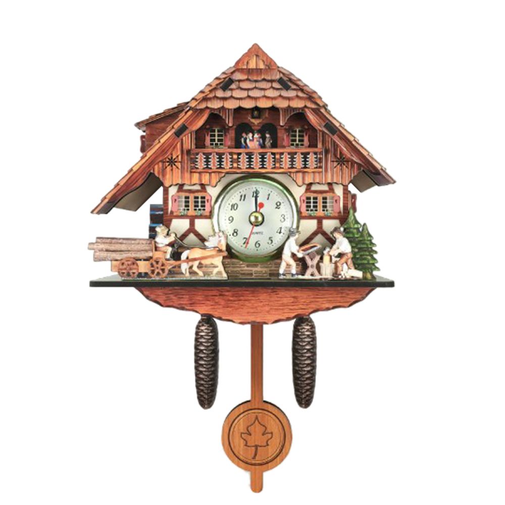 marque generique - antiquité coucou horloge murale horloge en bois vintage décor à la maison excellent cadeau g - Horloges, pendules