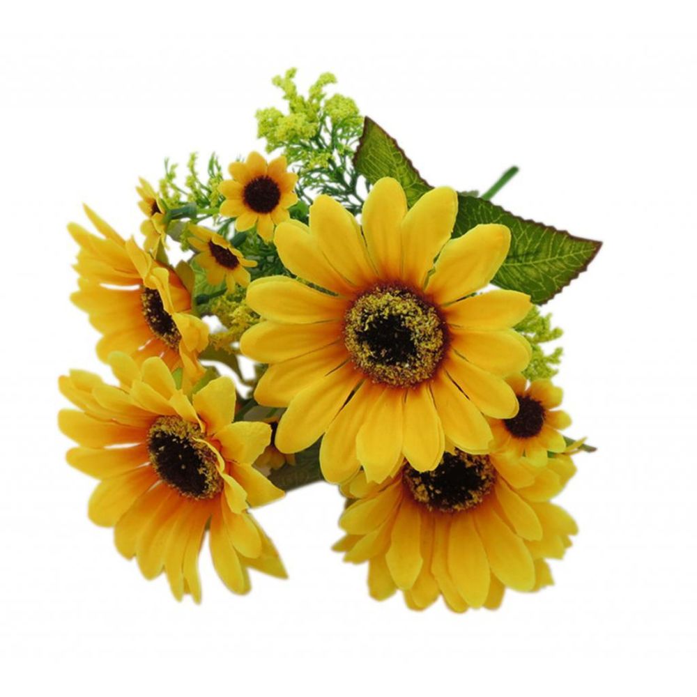 marque generique - belle réaliste fleur artificielle bureau à domicile décor tournesols jaunes - Plantes et fleurs artificielles