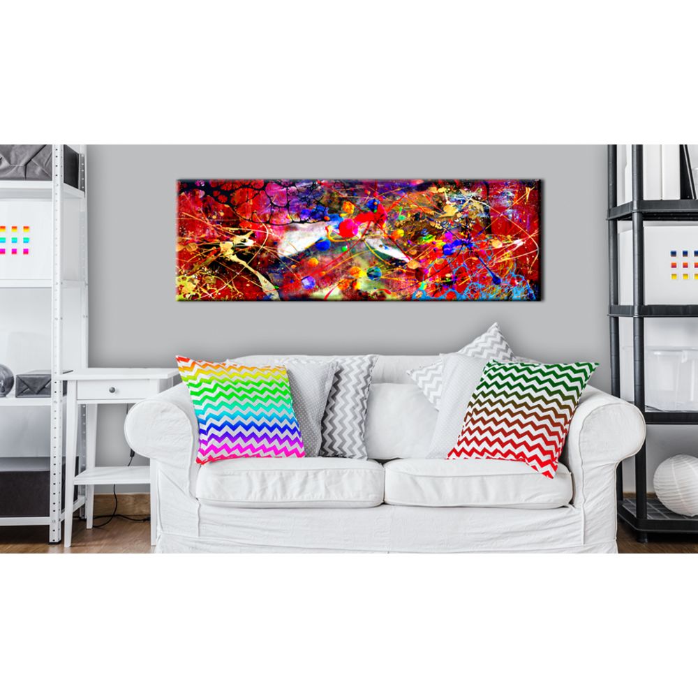 marque generique - 150x50 Tableau Multicolores Abstraction sublime Red Forest - Tableaux, peintures