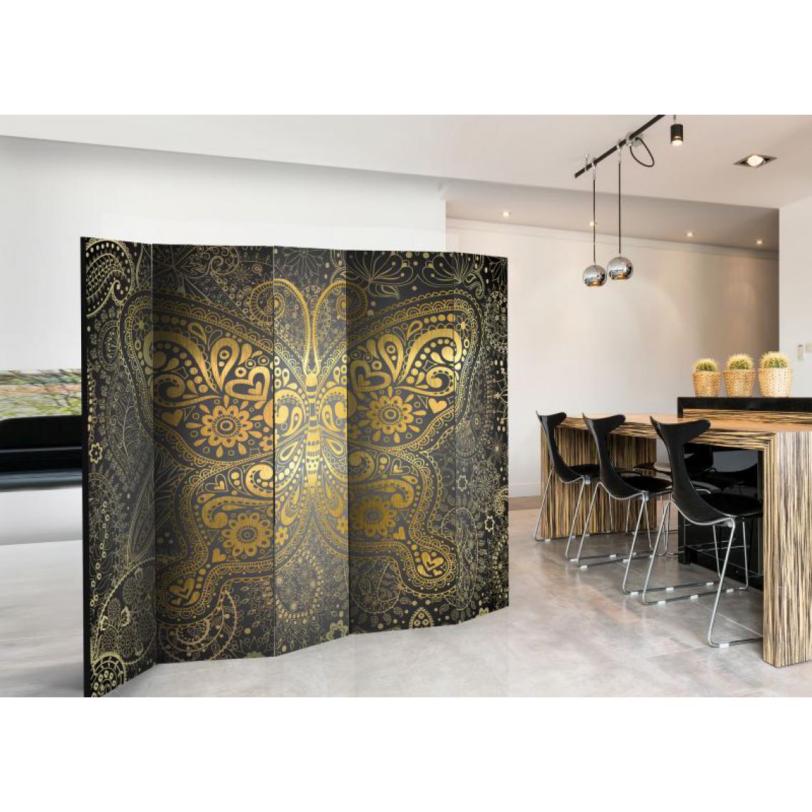 Artgeist - Paravent 5 volets - Golden Butterfly II [Room Dividers] .Taille : 225x172 - Paravents