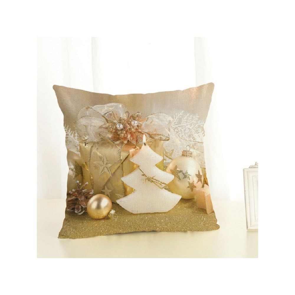 Wewoo - Décoration de Noël Coussin Home Office en coton et lin avec oreillertaille 45x45cm arbre de blanc - Décorations de Noël