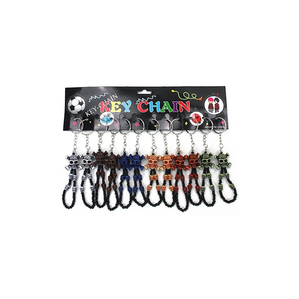 Coolminiprix - Lot de 6 - Porte-clés avec perles ""Pirate IV"" 12,5cm coloris assortis - Qualité COOLMINIPRIX - Objets déco