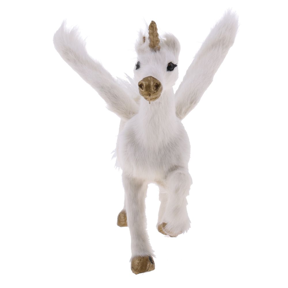 marque generique - 15x16 cm simulation blanc cheval ferme zoo animal modèle figurine enfants jouet - Objets déco