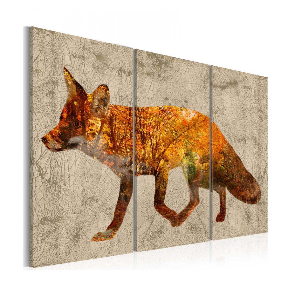 Artgeist - Tableau - Fox in The Wood 90x60 - Tableaux, peintures