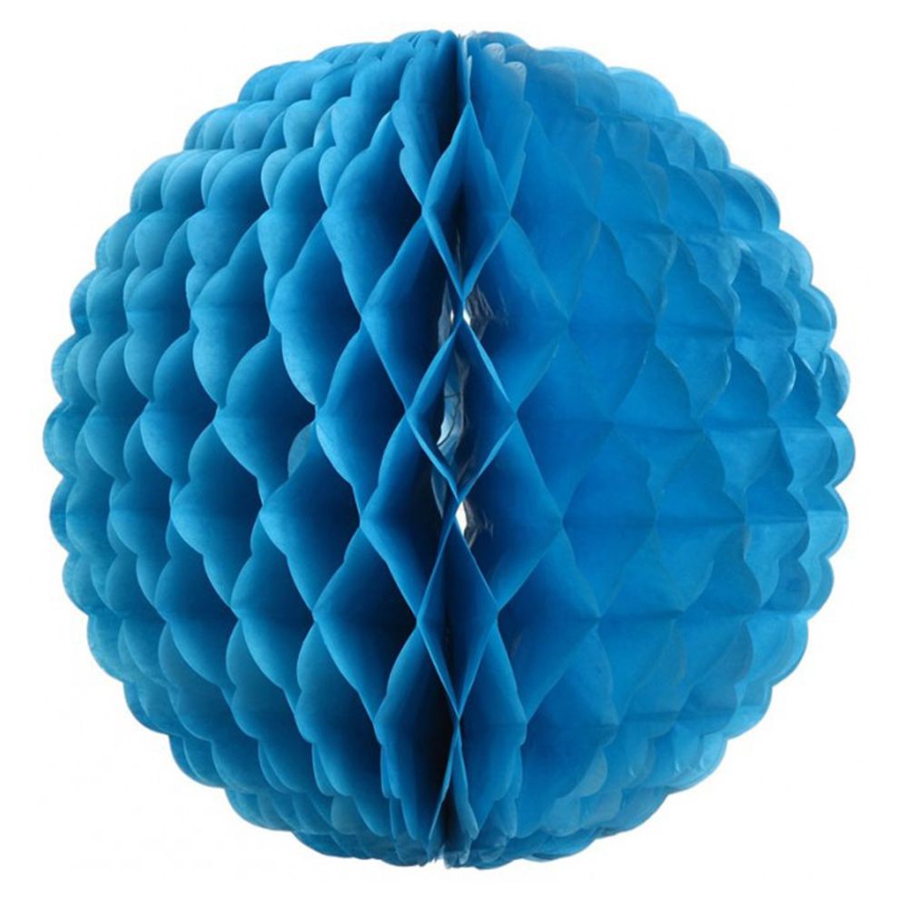 Visiodirect - Lot de 6 Boules en papier Festonnée coloris Turquoise - Diam : 25 cm - Objets déco