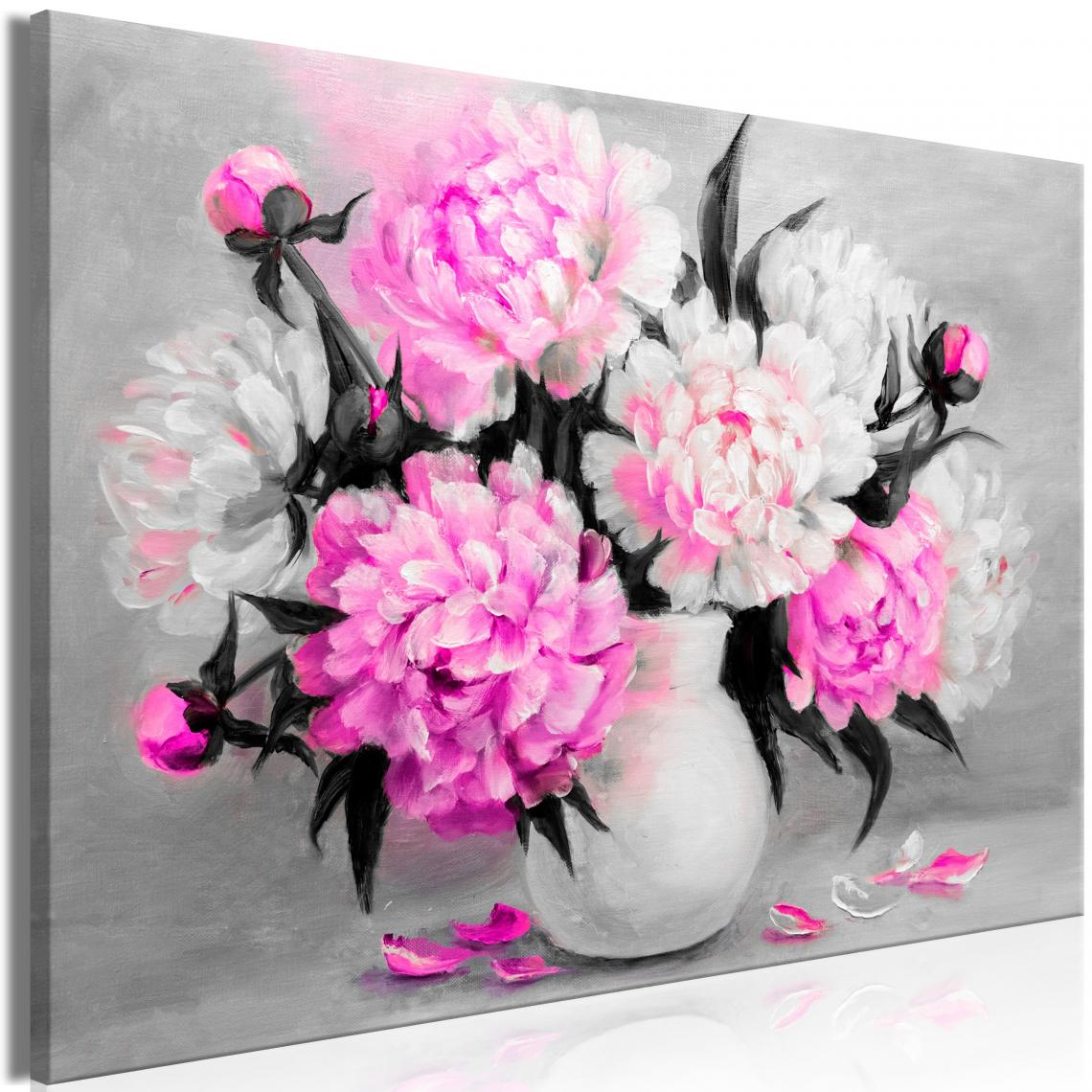 Decoshop26 - Tableau sur toile décoration murale image imprimée cadre en bois à suspendre Couleurs parfumées (1 partie)Large rose 120x80 cm 11_0004786 - Tableaux, peintures