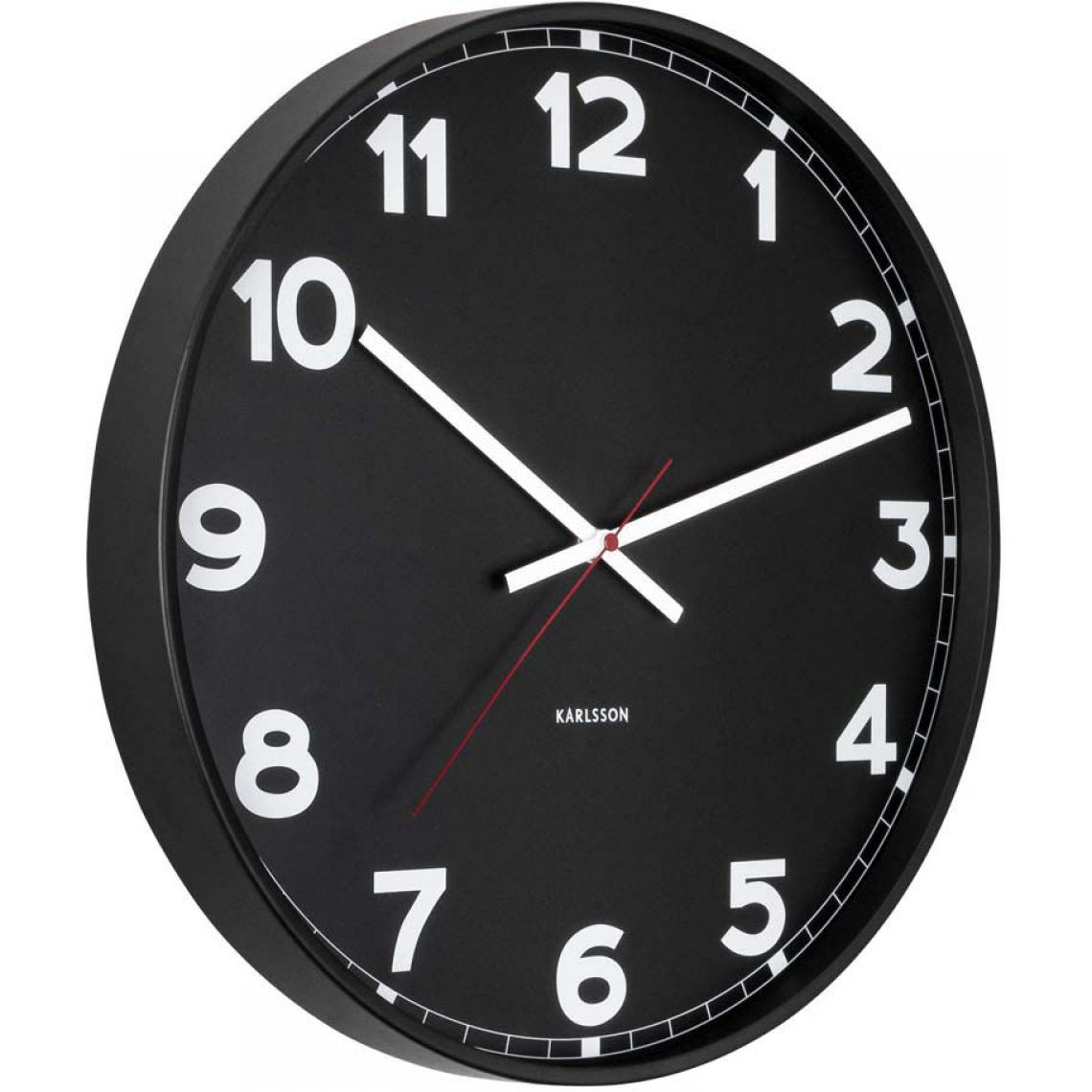 Karlsson - Horloge ronde en métal New classic 40 cm noir - Horloges, pendules