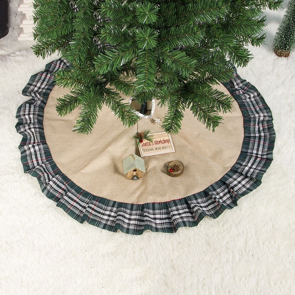 Wewoo - 2 PCS ornement de fond d'arbre de Noël en tissu de créatif de Noëltaille 100 cm vert - Décorations de Noël