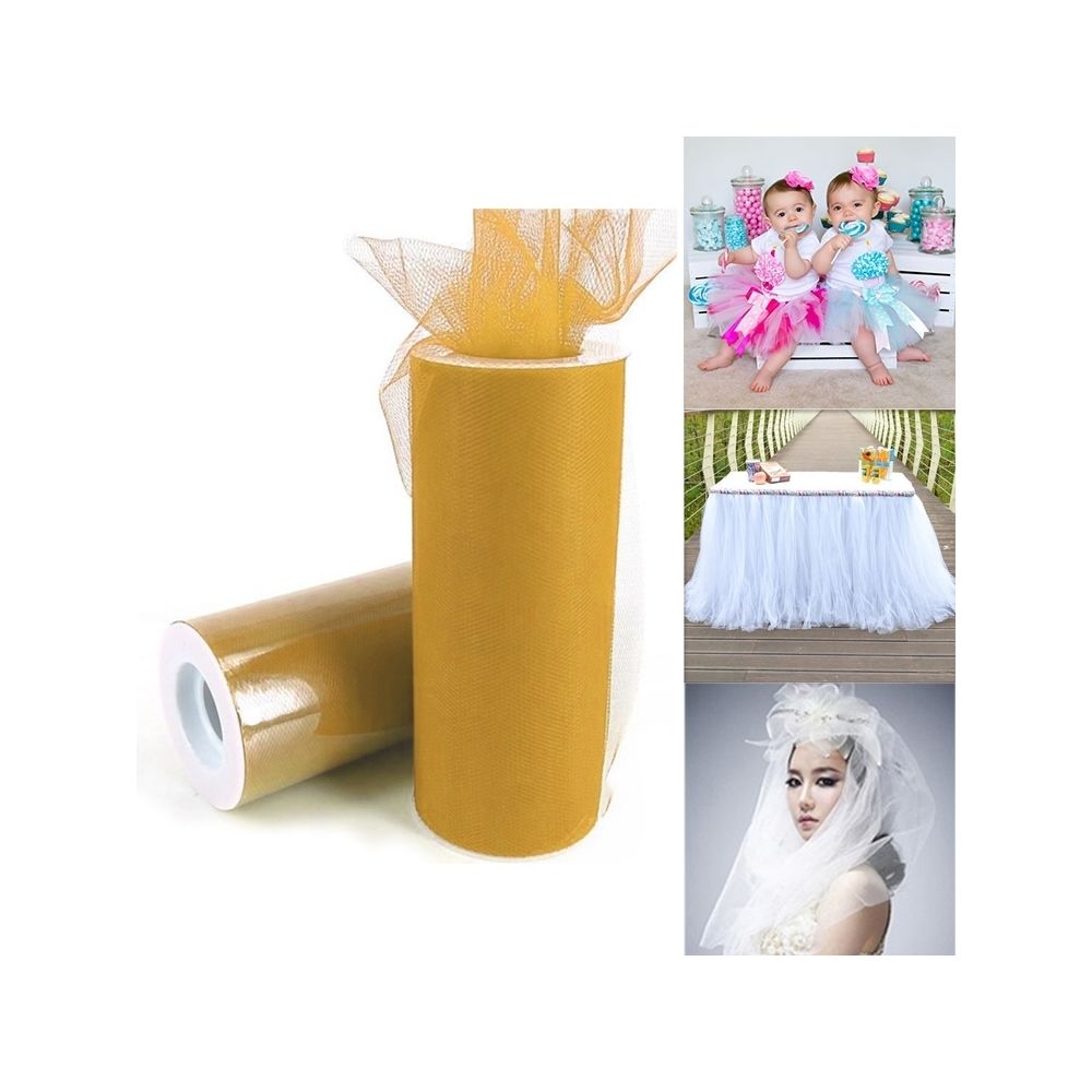 Wewoo - Mode Tulle Rouleau 20D Polyester jaune Mariage Anniversaire Décoration Artisanat Décoratif Fournitures, Taille: 160cm x 25cm - Décorations de Noël