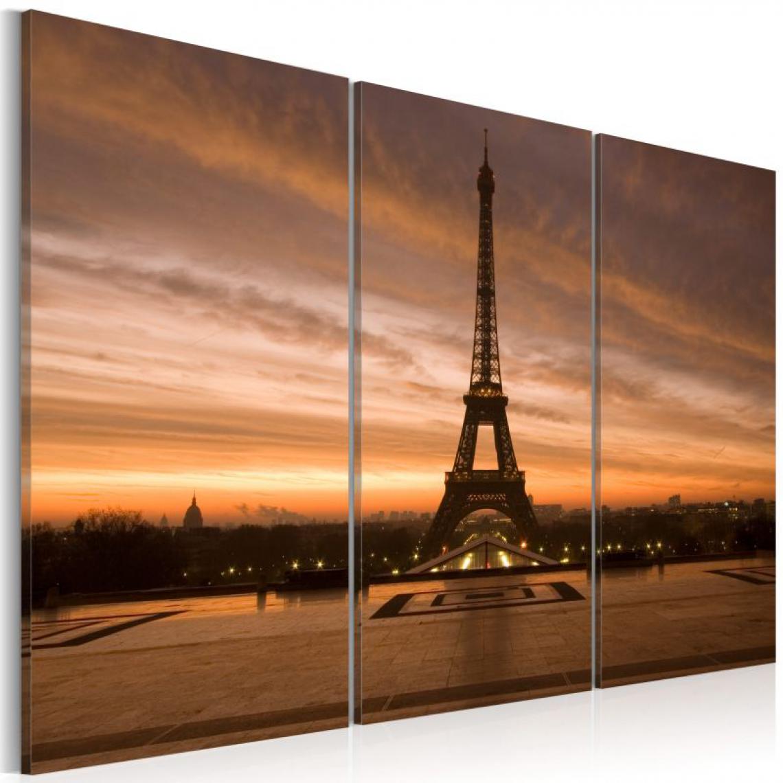 Artgeist - Tableau - Coucher de soleil sur la tour Eiffel .Taille : 120x80 - Tableaux, peintures