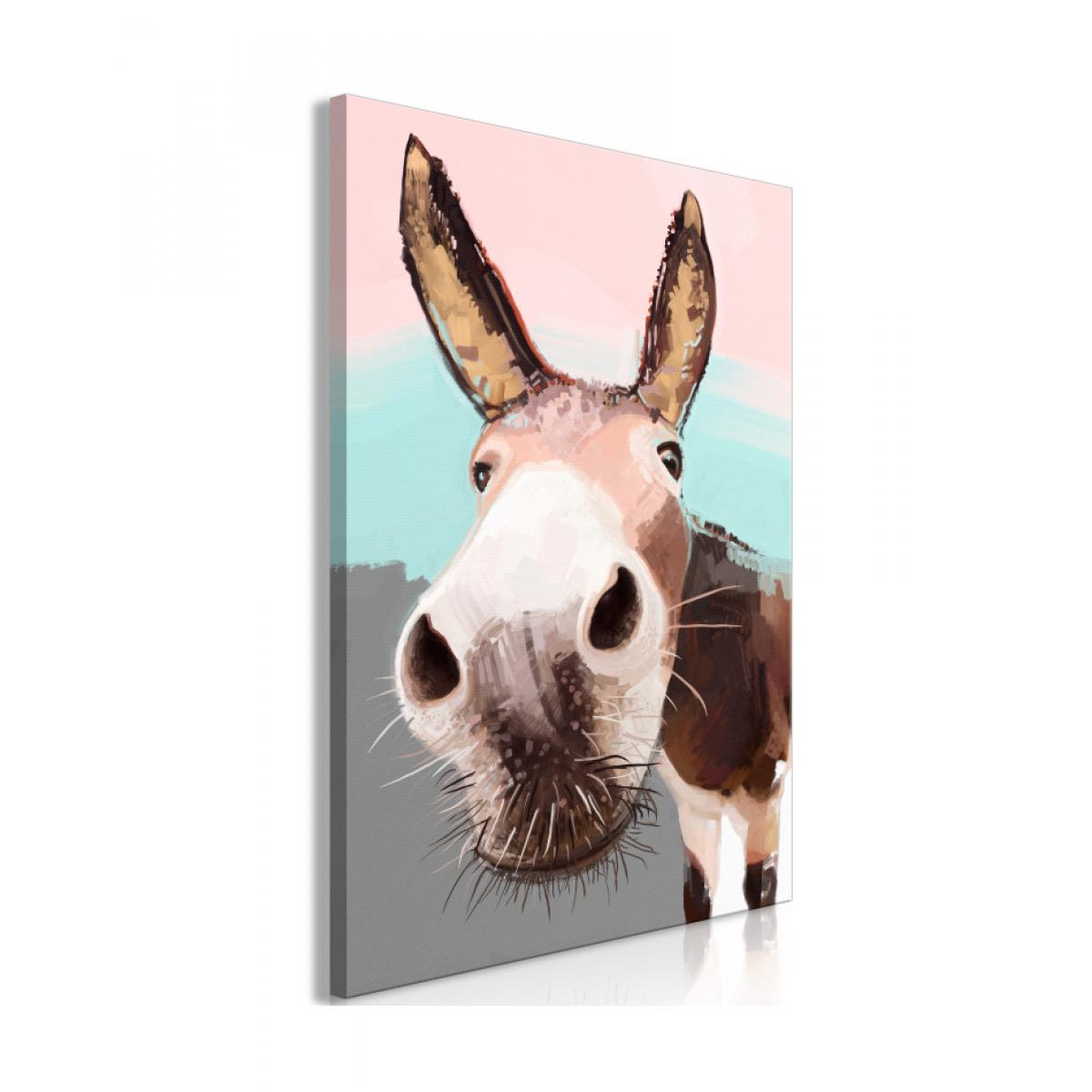 Artgeist - Tableau - Curious Donkey (1 Part) Vertical 40x60 - Tableaux, peintures
