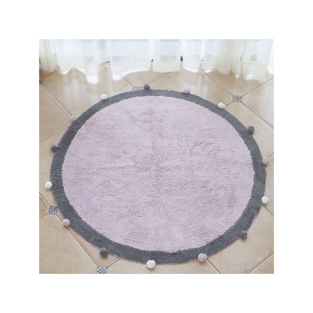 Wewoo - Paillasson de tapis pour enfants de ménage de de coton de boule rondediamètre 1,2 m rose - Tapis