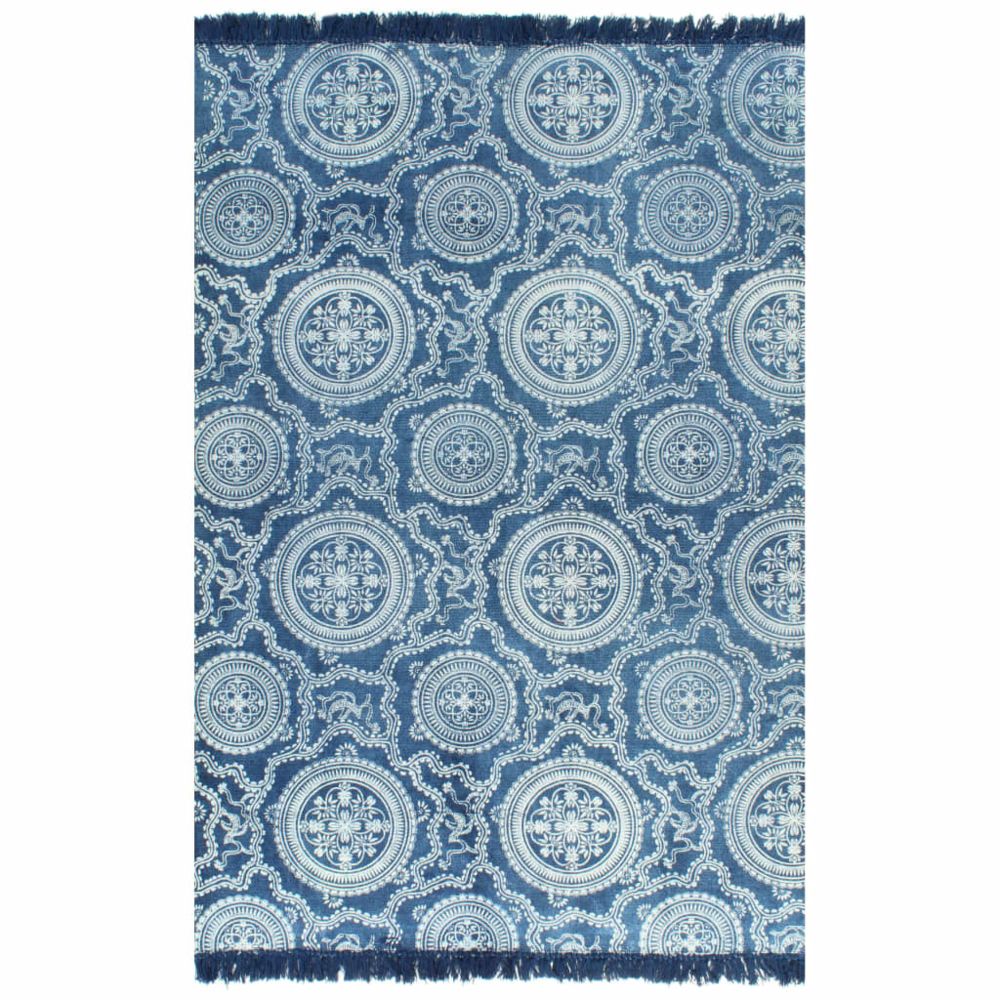 marque generique - Inedit Décorations gamme Moroni Tapis Kilim Coton 120 x 180 cm avec motif Bleu - Tapis