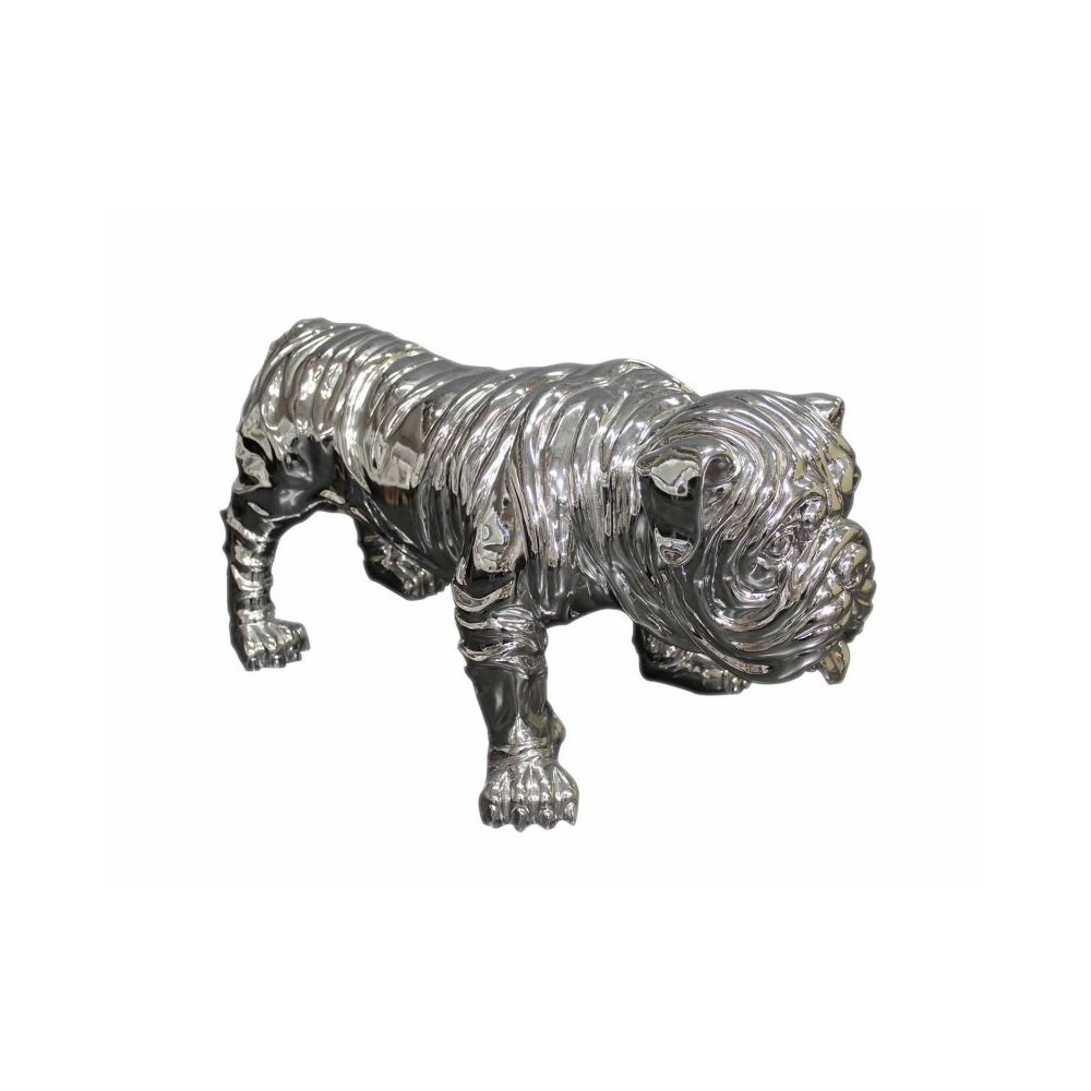 Meubletmoi - Sculpture dog décoration argentée - SILVERDOG - Objets déco
