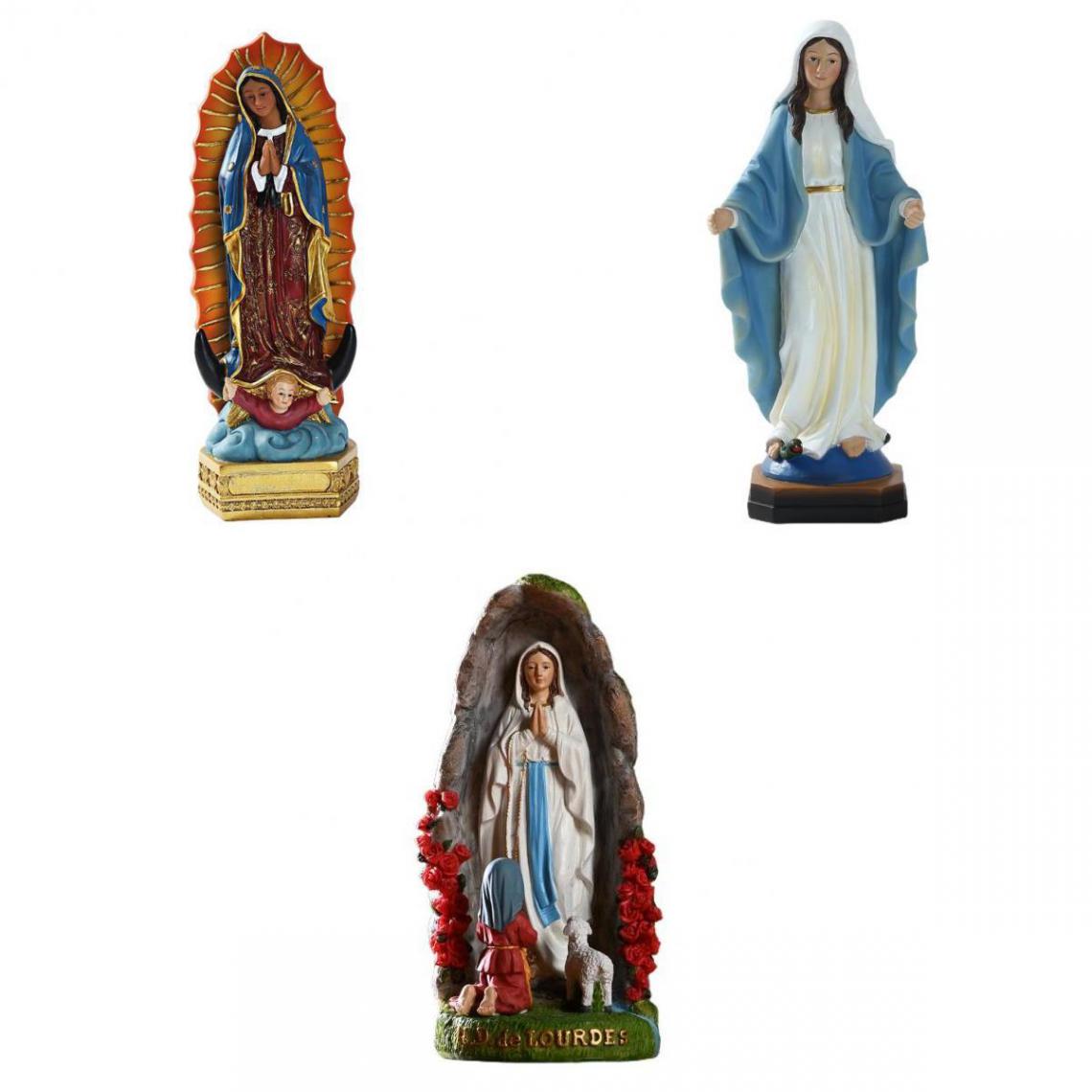 marque generique - 3PC Rare Vierge Marie Statue Cadeau De Noël Décoration De La Maison Collection Renaissance - Objets déco