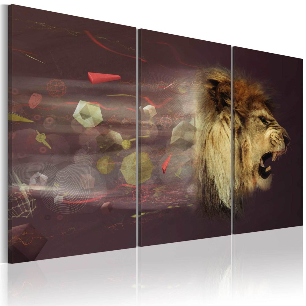 Artgeist - Tableau - lion (abstraction) 90x60 - Tableaux, peintures
