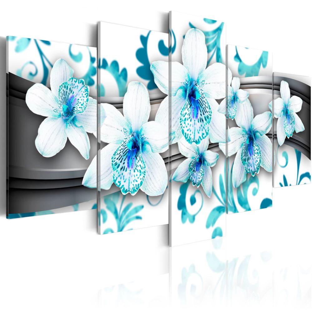 Bimago - Tableau | Pleasure of blue | 200x100 | XXL | Fleurs | Orchidées | | - Tableaux, peintures