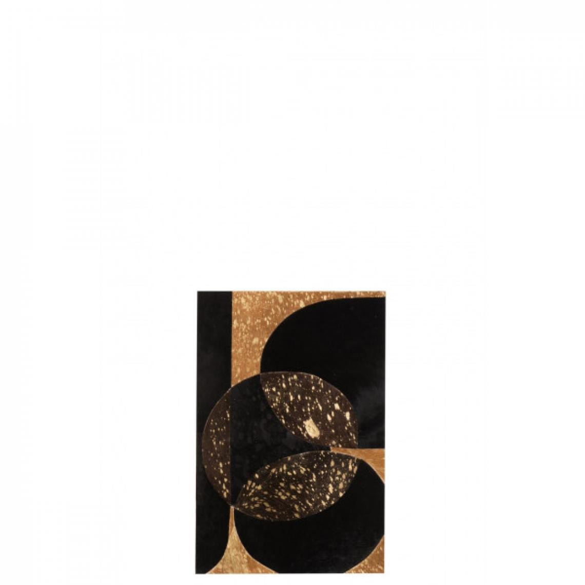 Dansmamaison - Cadre Rectangulaire Cercle Cuir Noir/Or Small - L 40 x l 1,3 x H 60 cm - Cadres, pêle-mêle