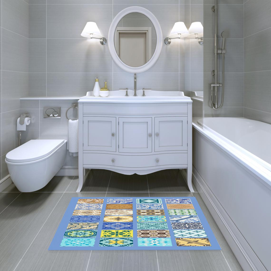 Alter - Tapis de salle de bain, 100% Made in Italy, Tapis antitache avec impression numérique, Tapis antidérapant et lavable, Modèle Alana, 120x70 cm - Tapis