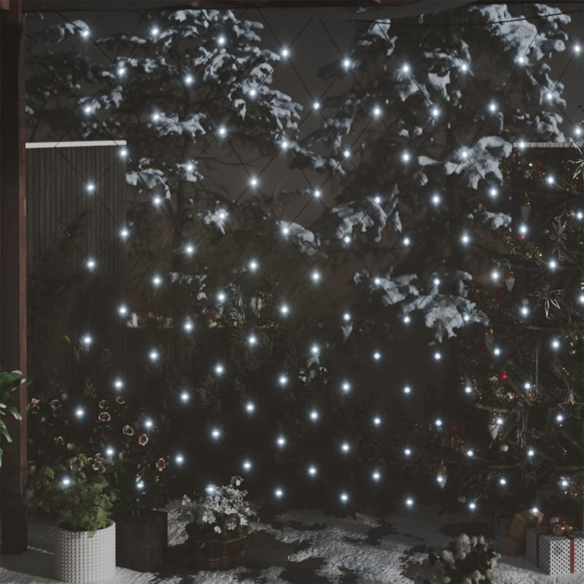 Wottes - Filet lumineux blanc froid de Noël 3x2 m 204 LED Int/extérieur - Décorations de Noël