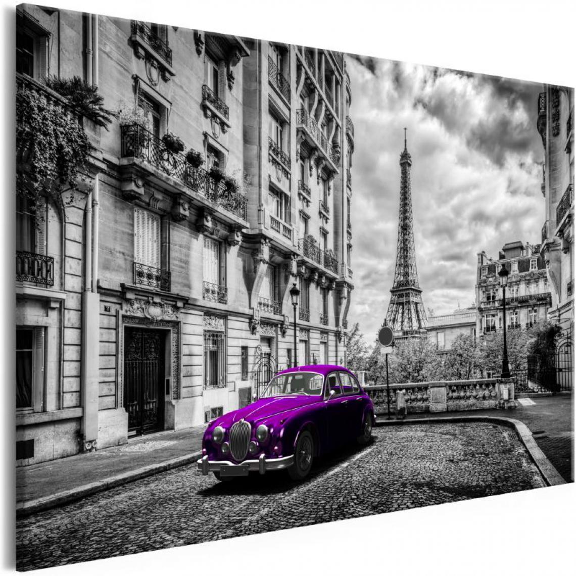 Artgeist - Tableau - Car in Paris (1 Part) Violet Wide .Taille : 120x80 - Tableaux, peintures