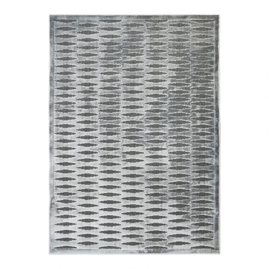 Thedecofactory - EMPRISE HORIZONTAL - Tapis avec relief motif horizontal gris 160x230 - Tapis
