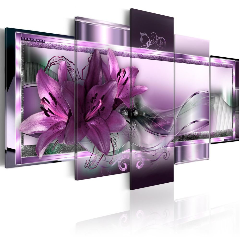 Bimago - Tableau - Purple Lilies - Décoration, image, art | Abstraction | Fleurs et plantes | - Tableaux, peintures