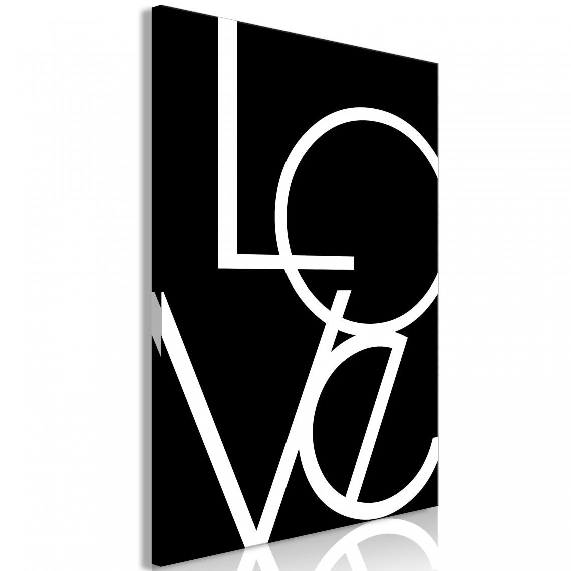 Decoshop26 - Tableau sur toile décoration murale image imprimée cadre en bois à suspendre noir et blanc : Amour (1 Partie) Vertical 80x120 cm 11_0010227 - Tableaux, peintures