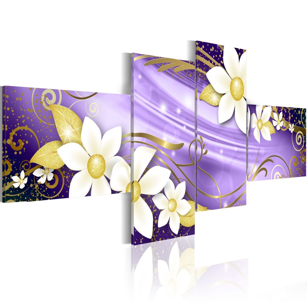 Bimago - Tableau | Lilac spell | 100x45 | Abstraction | Fleurs et plantes | - Tableaux, peintures