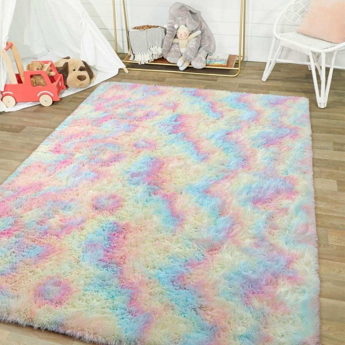 Universal - Gradient couleur peluche tapis souple zone épaisse tapis absorbant l'eau tapis de sol antidérapant chambre salon décoration de la maison | Tapis(Coloré) - Tapis