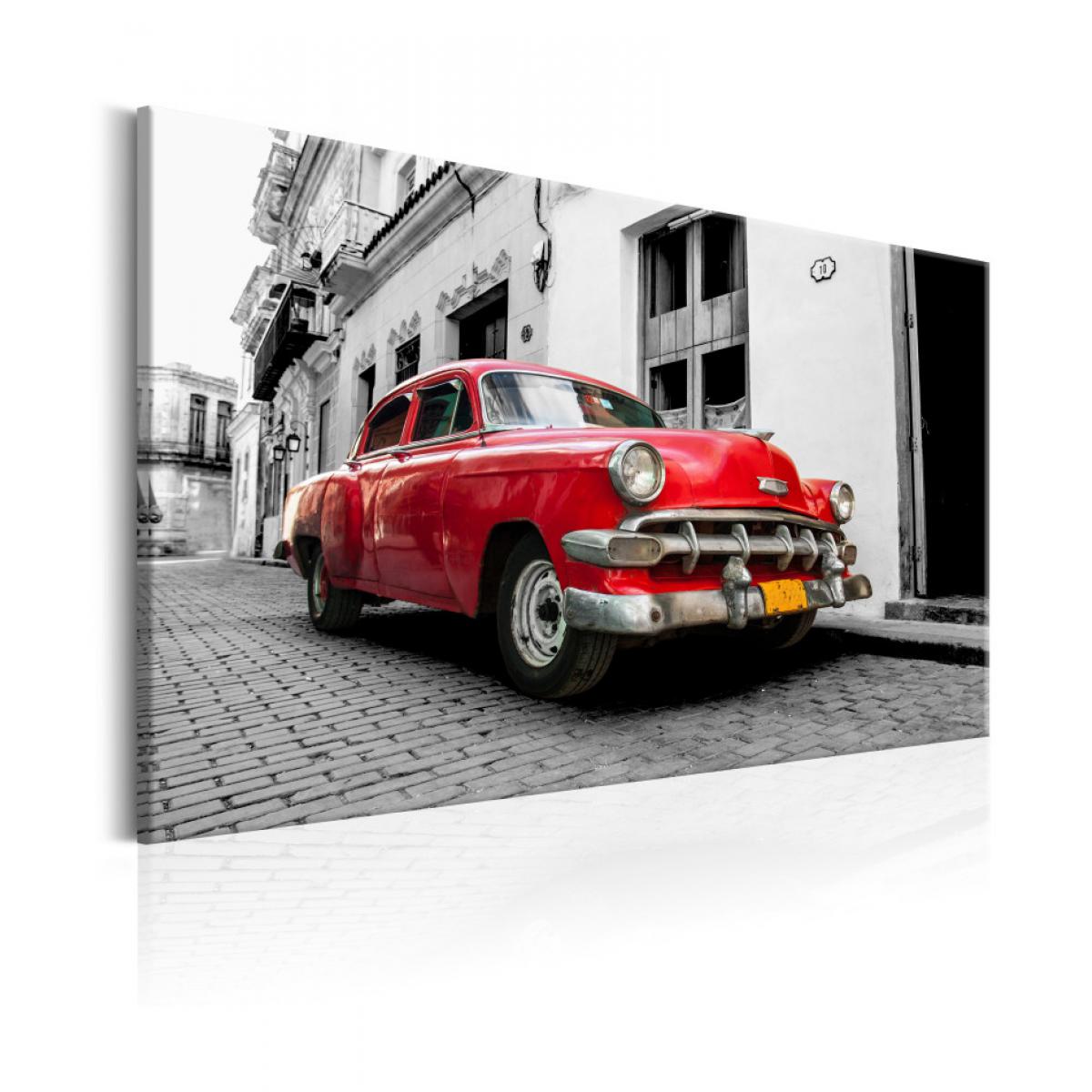Artgeist - Tableau - Cuban Classic Car (Red) 120x80 - Tableaux, peintures