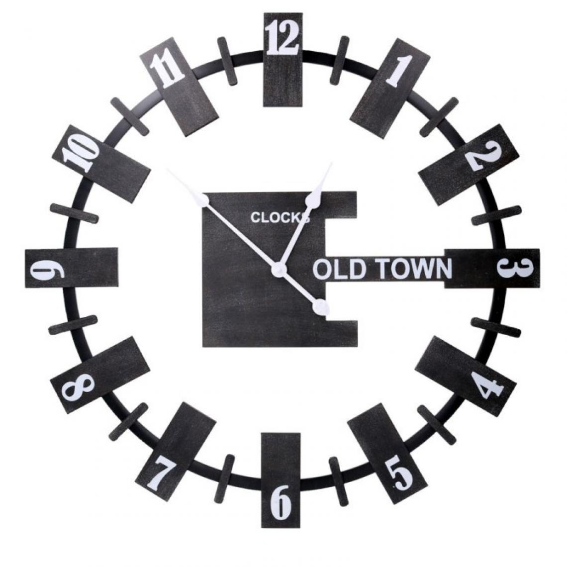 Webmarketpoint - Horloge design moderne en bois noir, ronde cm 80 - Horloges, pendules